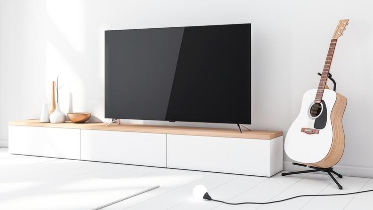 TV-Sideboard weiss mit Holz