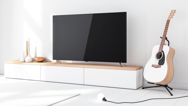 TV-Sideboard weiss mit Holz